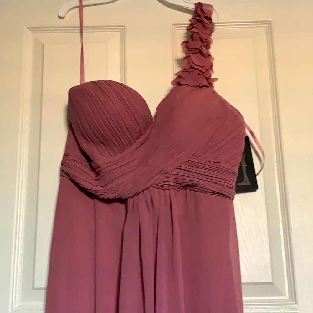 Flower One Shoulder Empire Waist Floor Length Brand New